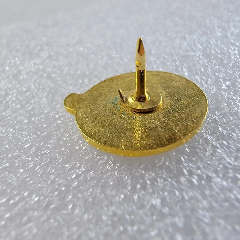 Vintage Santa Fe Railway Lapel Pin Gold Black Enamel Railroad Logo Service Award